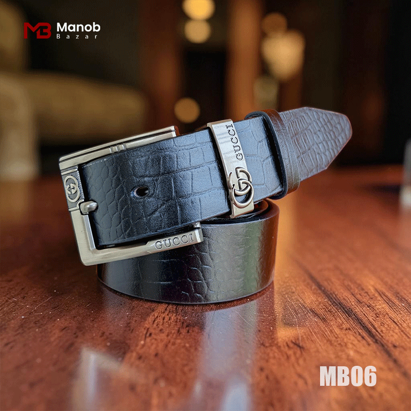 Luxury Crocodile Pattern Leather Belt for Men – MB06
