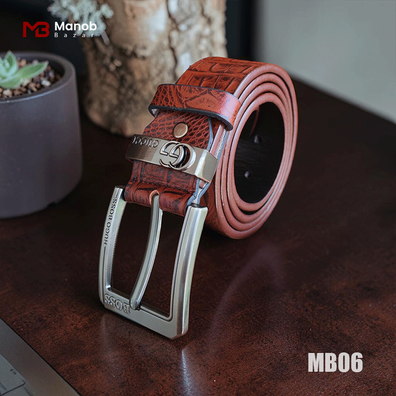Luxury Crocodile Pattern Leather Belt for Men – MB06