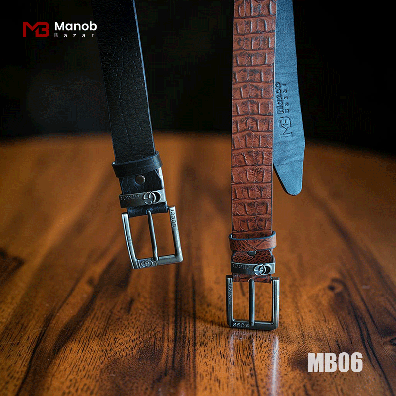 Luxury Crocodile Pattern Leather Belt for Men – MB06