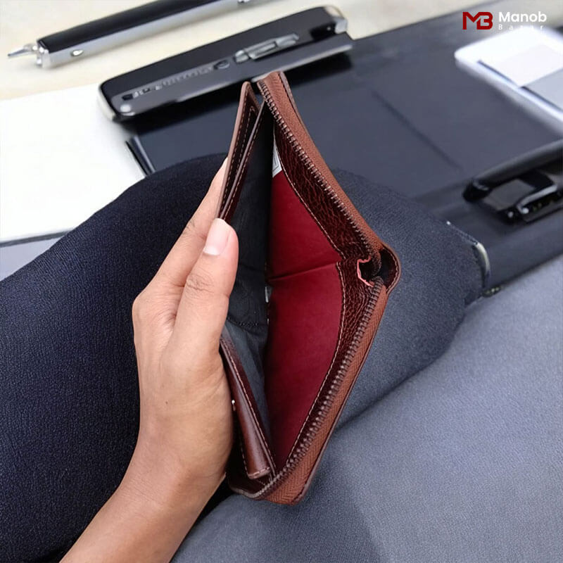 Elegant Round Zipper Leather Wallet MW15