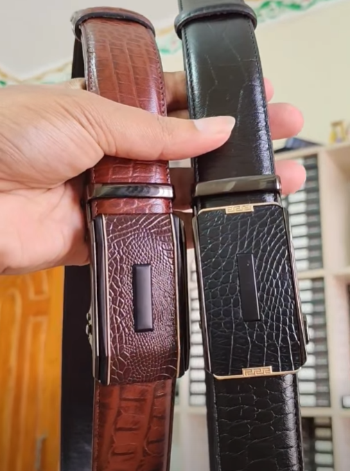 Luxury Crocodile Pattern Leather Gear Belt for Men – MB08